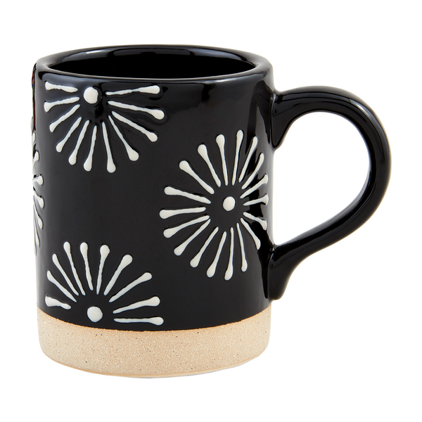 Black Starburst Stoneware Mug